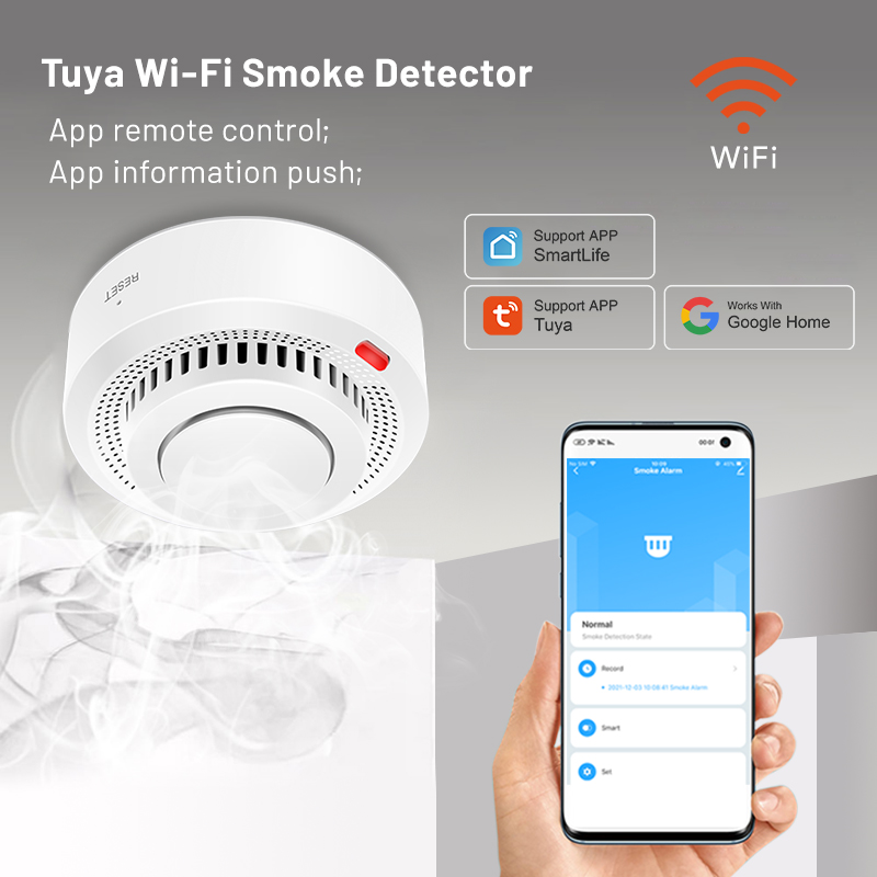 Tuya Smart WiFi Smoke Sensor F - Smoke Detector Interconnected recension och pris