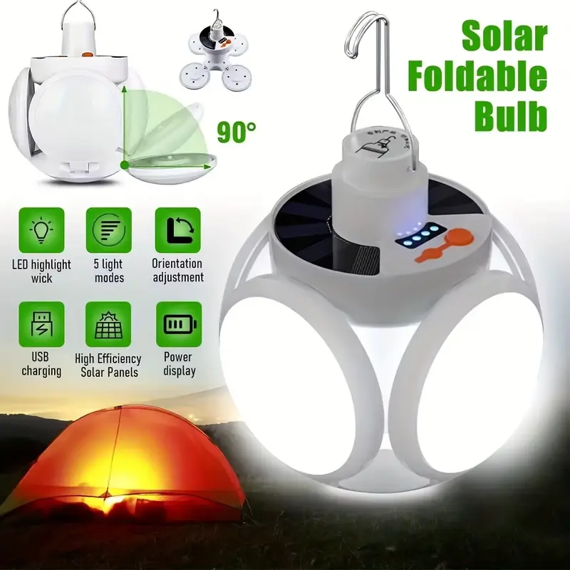 1 Solar Folding Light with USB - Power Outage Light recension och pris