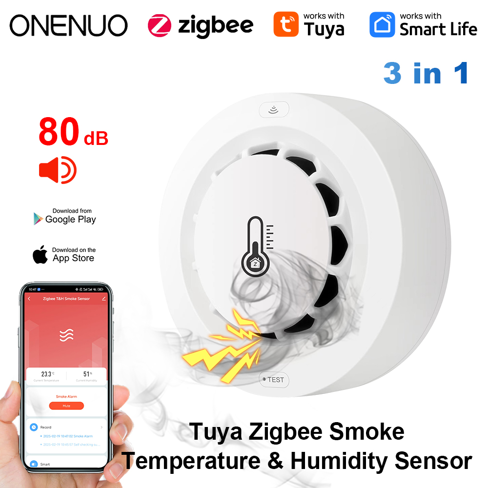 Tuya Zigbee BT Two Connection  - Smoke Detector Interconnected recension och pris